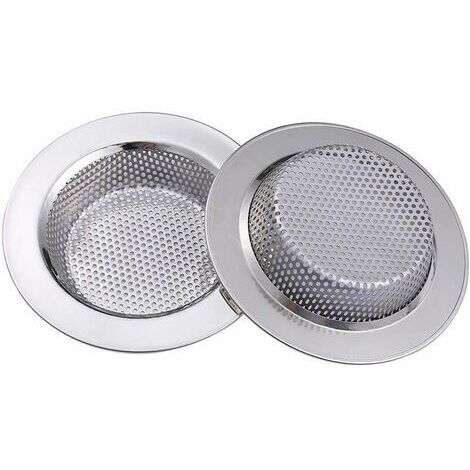 2Pcs Filtre évier Cuisine, Filtre à évier en Acier Inoxydable, Grille pour evier Cuisine, Plus épais, diamètre extérieur 112 mm