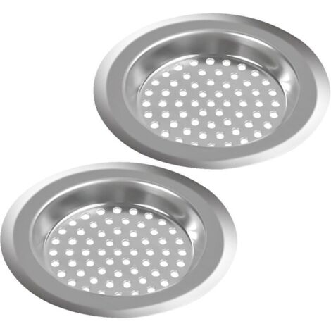 2Pcs Filtre évier Cuisine,Filtre à évier en Acier Inoxydable,Filtre Lavabo Salle de Bain,Grille pour évier Cuisine pour Isoler les Scories et Empêcher des Débris Obstrués-76mm