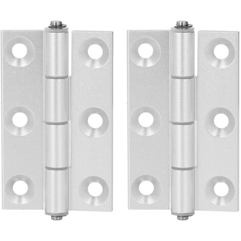2Pcs Flat Hinge Folding Aluminum Profile Resin Bushing Axes Square Door Hardware