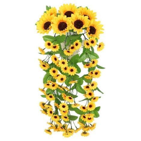 2pcs Fleur Artificielle Plante , Guirlande Plastique Fausse Lierre Plante tombante Decoration pour Mariage Balcon Mur Jardin Suspendu