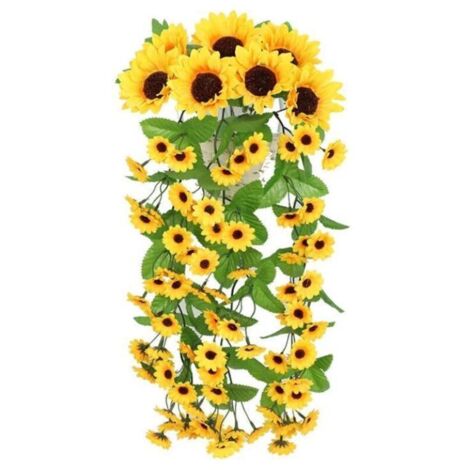 2pcs Fleur Artificielle Plante , Guirlande Plastique Fausse Lierre Plante tombante Decoration pour Mariage Balcon Mur Jardin Suspendu