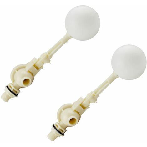 2PCS Float Valve with Adjustable Arm, Differential Pressure Float Valve, 1/2 Float Valve for Water Basin,，Tank Mount Float Ball Valve, Cattle Trough (1/2 inch)