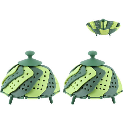 2pcs Foldable Steaming Basket High Temperature Resistant Cooker Dish for Vegetable Fruit