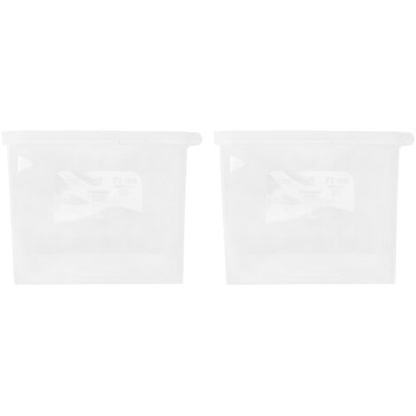 2Pcs Food Storage Bags 500ml Food Grade Silicone Recyclable Embedded Environmentally Friendly Sealed Bag,white