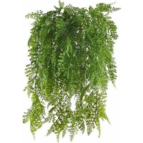 2pcs Fougère Artificielle Plante Artificielle Exterieur Faux Fausse Lierre Feuille Artificielle Suspendue à Pot Fleur Décoration pour Jardin Maison Blacon Intérieur Extérieur 83CM