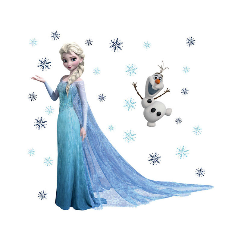 2PCS Frozen Disney Stickers Muraux Reine des Neiges Salon Amovible Stickers Mural Elsa, Chambre Bebe Autocollants Frozen, Stickers Muraux Chambre