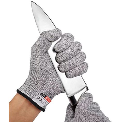 2pcs Gants Anti Coupure - Protection de Niveau 5 - Protection Contre les Coupures du Quotidien (cuisine, bricolage) - Taille L