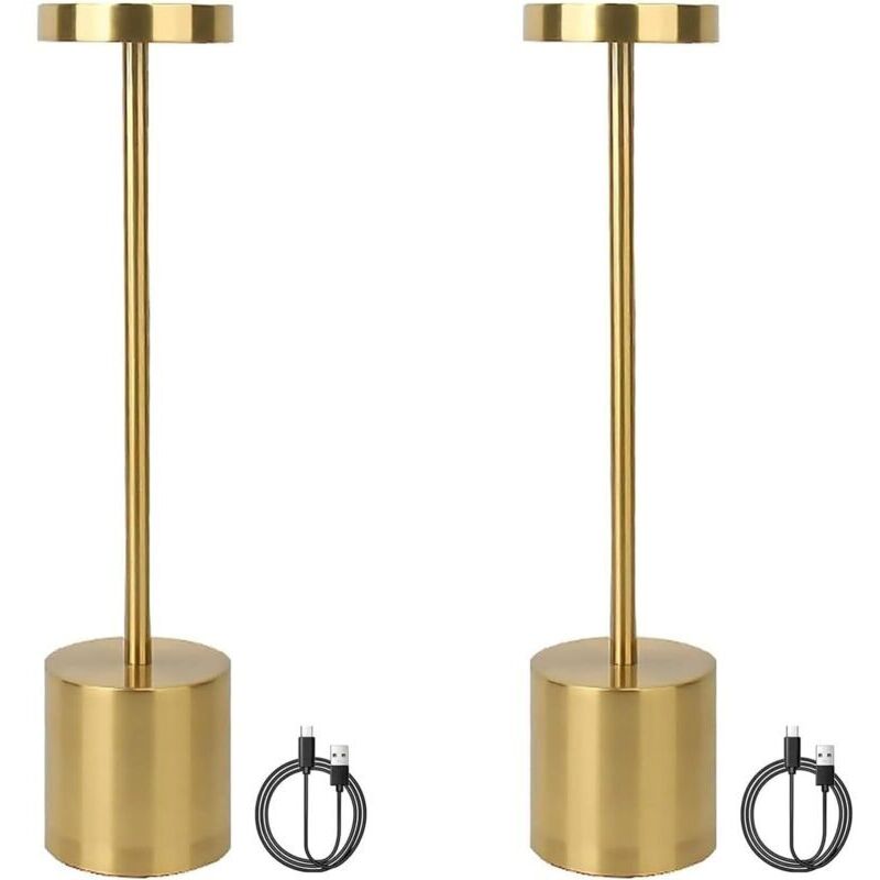 Image of (2PCS Gold) Wireless Table Lamps, Rechargeable&hellip;
