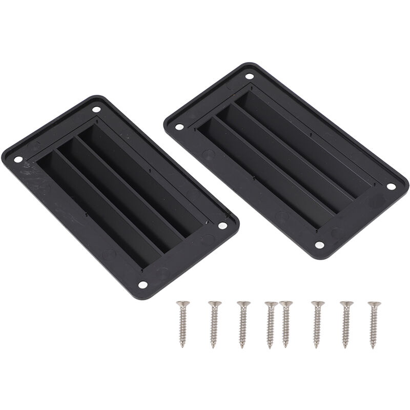 Ineasicer - 2pcs Grille d'aération professionnelle pour salle de bain et bureau Grille d'aération pour bateau, yacht et maison Noir