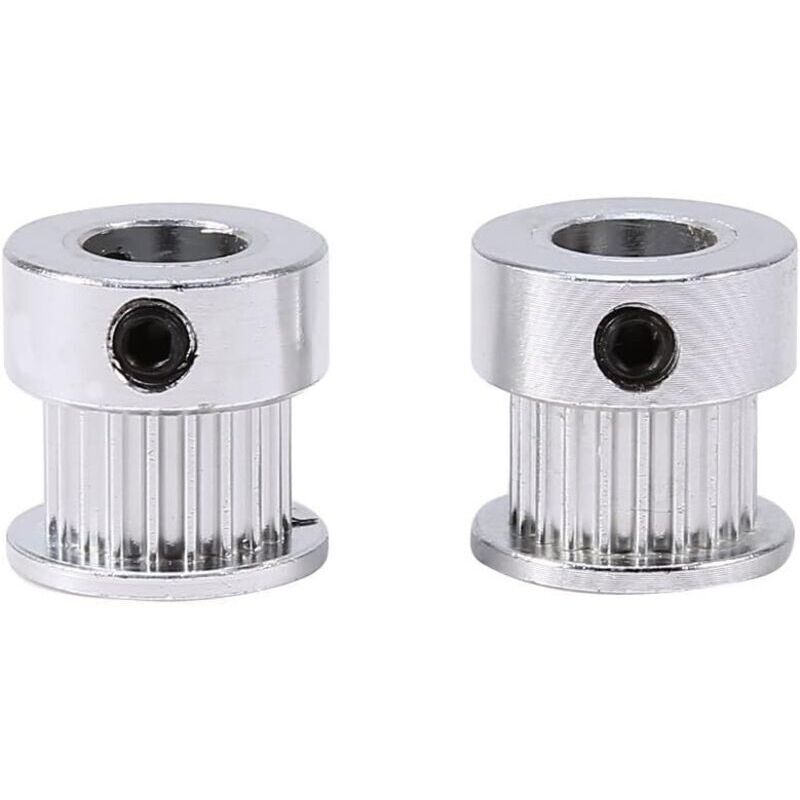 2pcs GT2 20 teeth 8mm Belt Pulley Timing Pulley Aluminum Alloy Toothed Pulley Timing Gears for 3D Printer