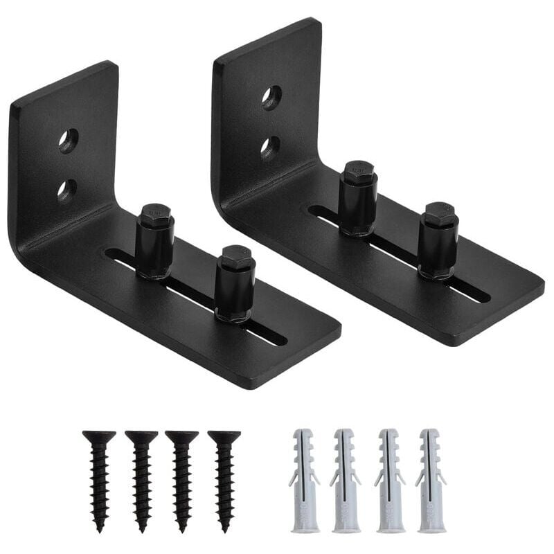 SNQ - 2pcs Guide de Plancher de Porte de Grange, ,Guide de Porte Coulissante Réglable en Acier au Carbone Kit de Guide Porte Coulissante, Guide de au