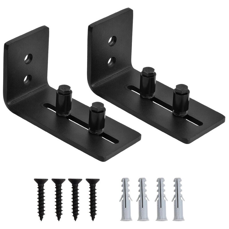 2pcs Guide de Plancher de Porte de Grange Ouylaf Guide de Porte Coulissante Réglable en Acier au Carbone Kit de Guide Porte Coulissante, Guide de au