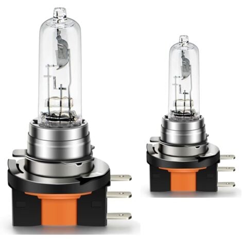 NEIGE 2pcs H15 3200K Halogen light Fog Light Bulb 15W/55W 12V PGJ23t1 64176 H15 DRL Bulbs High / Low Beam Compatible High Beam / Day Time HeadLamp Lights Fog Light (Clear glass)