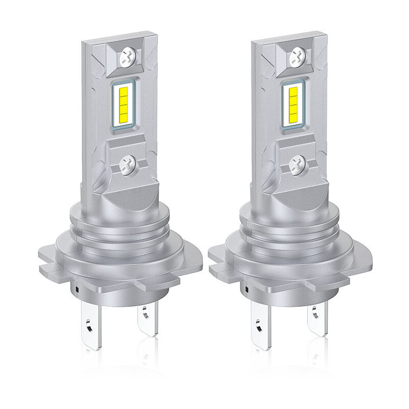 2Pcs H7 led Car Headlight Bulbs 1:1 12V 4000lm 6000K White Light Plug & Play Super Bright Mini Size for Efficient Heat Dissipation