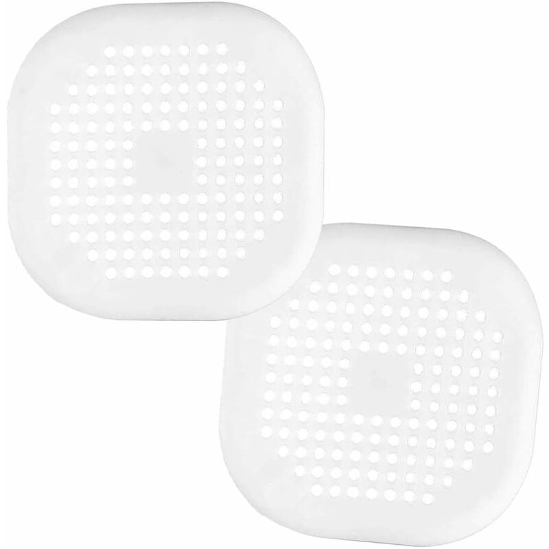 2pcs Hair Catcher for Bathroom, Kitchen Foldable Silicone Filter, Shower Drain Cover(white)