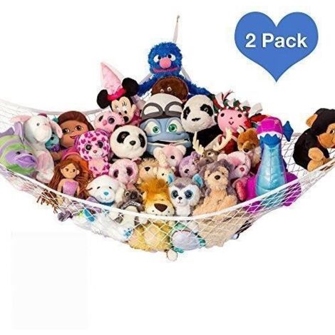 2Pcs Hamac-Jouet de Rangement pour Peluches dans Un Coin de Chambre ,150100100cm et 180120120Ccm