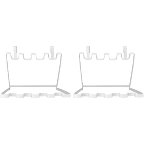 2PCS Hanging Trash Bag Holder Iron Foldable Under Sink Garbage Bag Rack for Kitchen Cupboard Frame Cabinet Door White