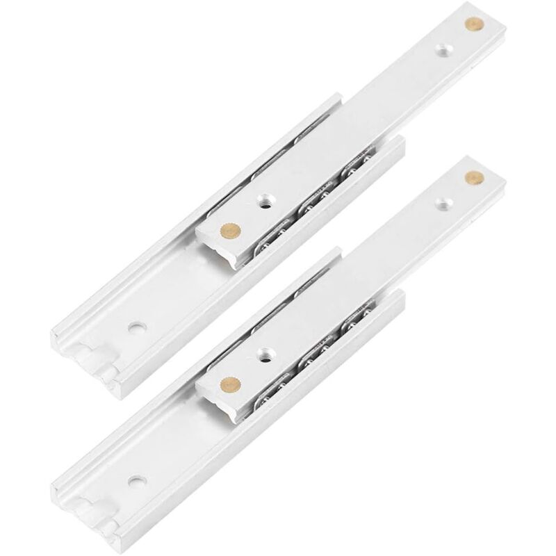 Memkey - 2pcs Heavy Duty Aluminum Alloy Rails Ball Bearing Drawer Slides Telescopic Rail Durable Smooth Slide for Drawer Cabinet (70mm)