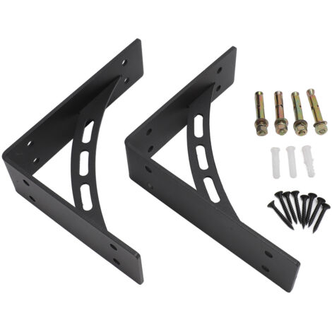 2Pcs Heavy Duty Metal Shelf Brackets Carbon Steel L Shaped Wall Mounted Floating Shelf Brackets for Home Kitchen Office