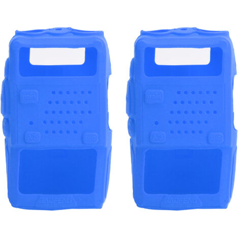 2PCS Housse de Protection Souple en Silicone pour Talkie-Walkie Baofeng UV5R (Bleu)