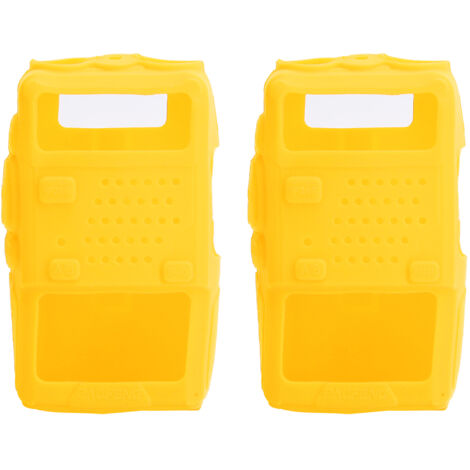 2PCS Housse de Protection Souple en Silicone pour Talkie-Walkie Baofeng UV5R (Jaune)