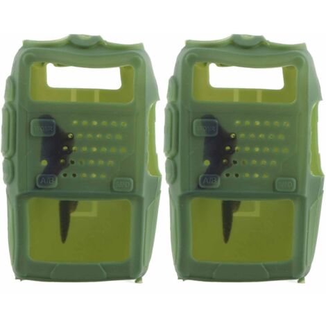 2PCS Housse de Protection Souple en Silicone pour Talkie-Walkie Baofeng UV5R (Vert)