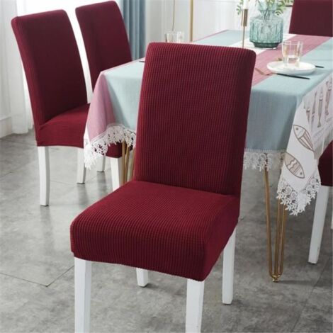 2PCS Housses de chaises de salle à manger Slipcovers extensible et lavable Wedding Banquet Party L