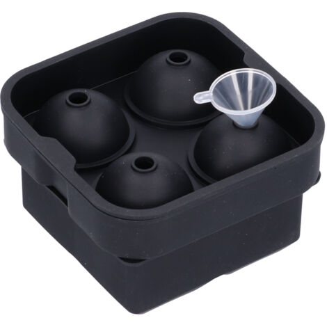 2Pcs Ice Mold 4‑Grids Reusable Elastic Silicone DIY Ice Cubes Maker Mold Tray Black