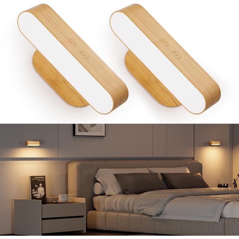 Image of 2PCS Indoor Wall Sconce, Rechargeable Wireless&hellip;
