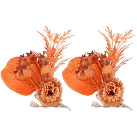 2Pcs Innovative Napkin Ring Decorative Simulation Flower Napkin Holder for Wedding BirthdayLeaves Flowers