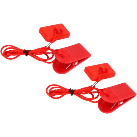 2PCS Interrupteur d'Arrêt d'Urgence pour Tapis de Course, Connecteur Rectangulaire ABS Laiton, Sécurité Équipement de Fitness