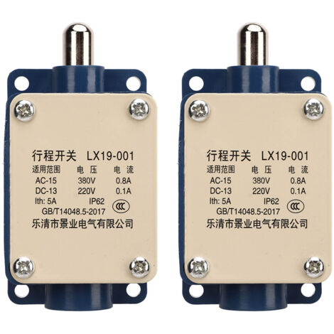 2Pcs Interrupteur de Fin de Course LX19-001 380V AC 220V DC 5A, Réarmement Automatique pour Voyage