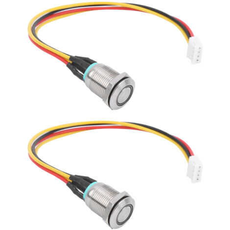 2PCS Interrupteur de Réinitialisation pour Scooter avec Voyant Lumineux, Alimentation 3‑6V