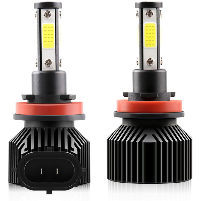 

Asupermall - 2Pcs IP68 Impermeable Coche LED Bombillas de faros LED Lampara de conduccion Todo en uno Kit de conversion H8 H9 H11 50W,Negro,