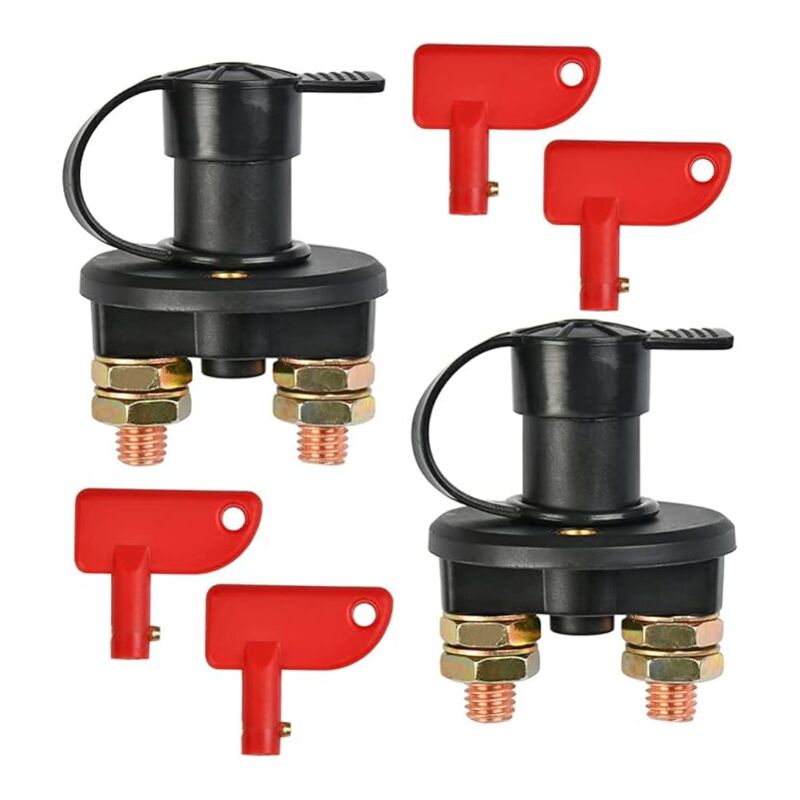 2pcs Isolateur Interrupteur de batterie,Automobile Coupe-Batterie Isolateur Couper Off Puissance pour Auto Voiture Bateau Camion Véhicules