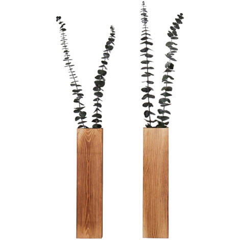 2pcs jardinières murales, décoration de Vase de mur en bois accrochant pour la chambre à coucher et le salon, Vases de poche de Pot de fleur de plante fixés au mur pour les fleurs séchées