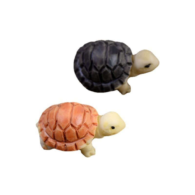 2Pcs Jaune et Noir Mini Maison De Poupée Tortue Bonsaï Décorations De Tortue Miniature Figurine Micro Paysage Fée Jardin Animaux Jouet Poupée Maison