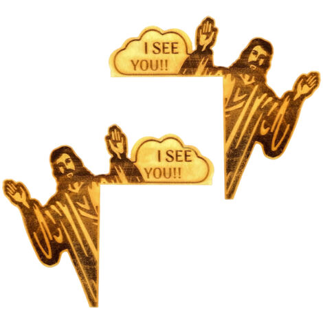 2Pcs Jesus I See You Door Corner Sign Decoration Wooden Door Left and Right Angle Sign Door Corner Decor