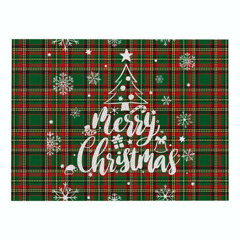 2pcs Kartokner 12x16"/32x42 cm Tapis de table de Noël,avec motif à carreaux, pour décoration de Noël, cuisine, salle à manger(Sapin de Noël 1)