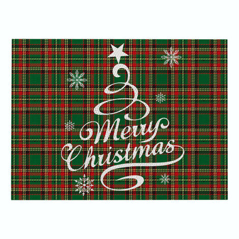 2pcs Kartokner 12x16"/32x42 cm Tapis de table de Noël,avec motif à carreaux, pour décoration de Noël, cuisine, salle à manger(Sapin de Noël)