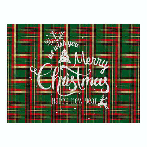 2pcs Kartokner 12x16"/32x42 cm Tapis de table de Noël,avec motif à carreaux, pour décoration de Noël, cuisine, salle à manger(style 3)