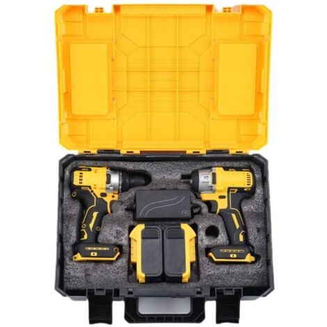 2PCS Kit Perceuse + Visseuse à Impact DCF887 + Chargeur DCB115 + Mallette,Perceuse