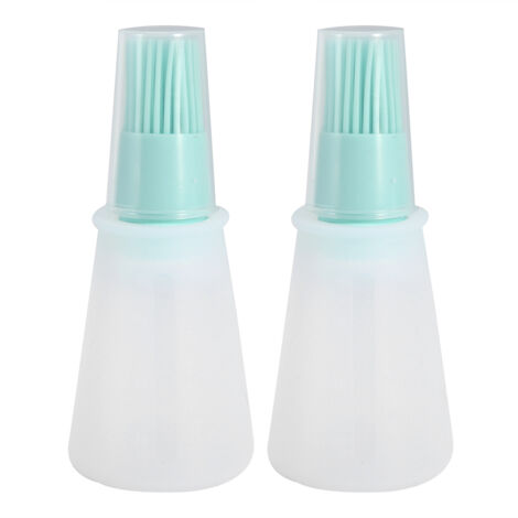 2pcs Kitchen Silicone Barbecue Oil Honey Bottle Brush Cooking Baking BBQ ToolGreen