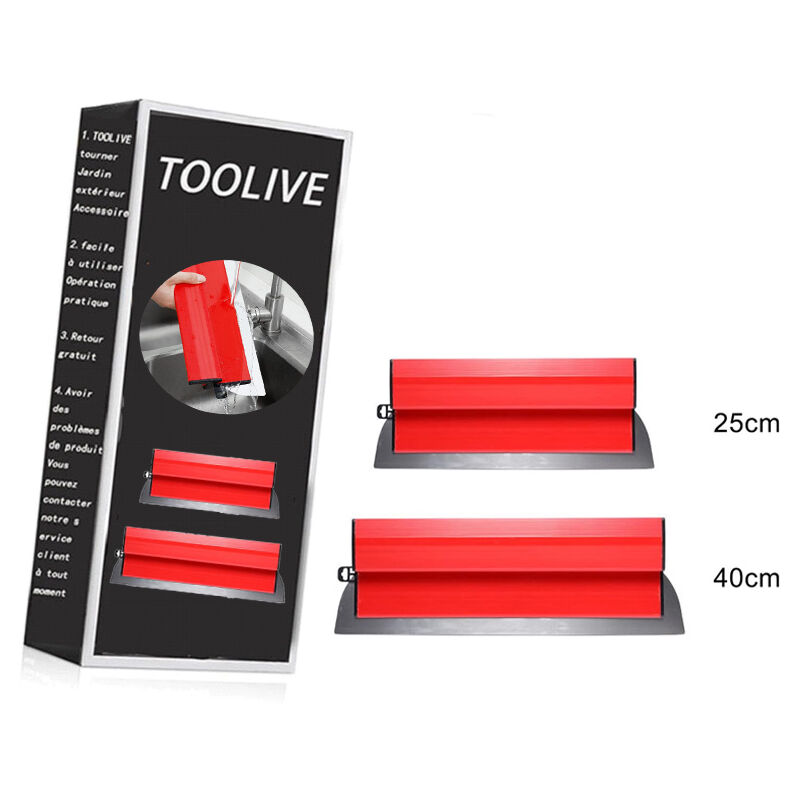 2pcs Lame à lisser 25cm+ 40cm, Lame de spatule de lissage, Lame d'écumage efficace résistante à l'usure sans effort, Couteau à lisser mural
