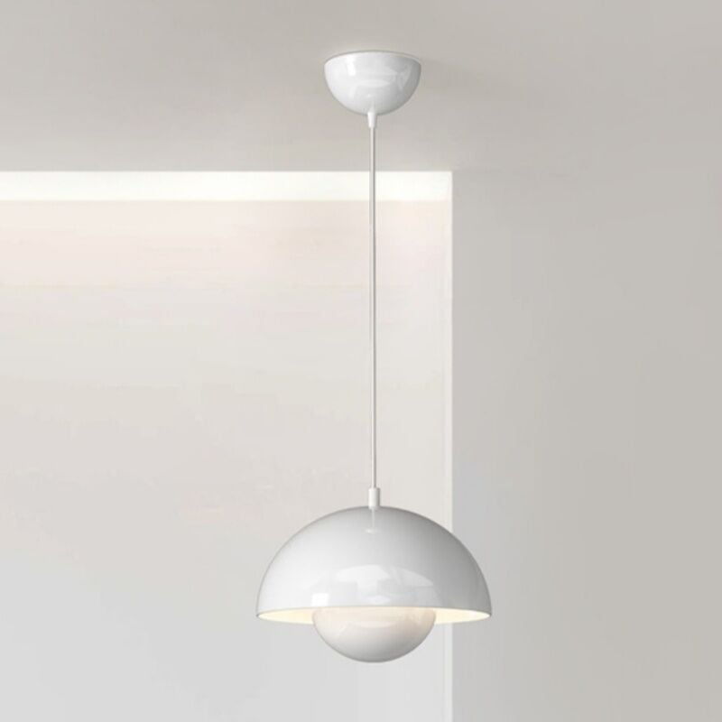 Image of Wottes - Lampadario a Sospensione Moderna Lampada a Sospensione Semplice Regolabile Lampada a Soffitto Metallo Bianco