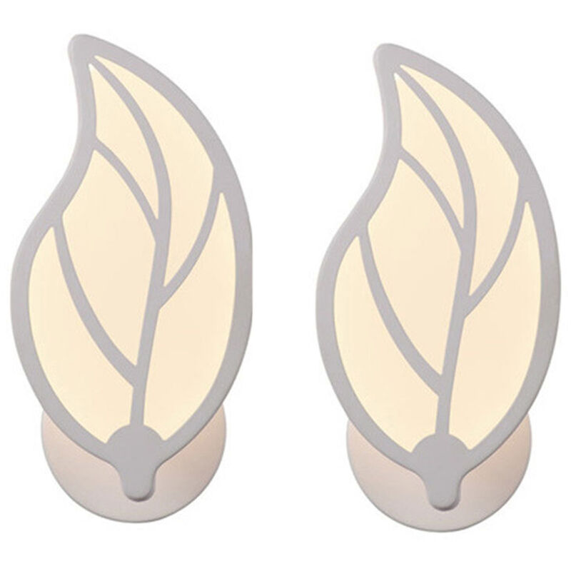 

Stoex - 2PCS 9W Lámpara de Pared Led Simple Apliques de Pared Moderna Forma de La Hoja para Escalera Pasillo Salón (Blanco cálido)