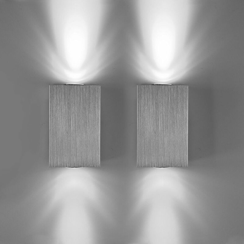 

Stoex - 2PCS Lámpara de Pared Led Moderna de 6W Apliques de Pared Cubo Apliques de Pared Aluminio para Dormitorio Sala de Estar Pasillo Blanco Frío