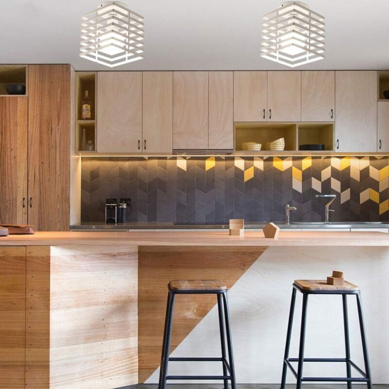 Norcks - 2PCS Lampe De Plafond Vintage Plafonnier D'Intérieur En Métal Luminaire Plafonnier Rétro Pour Salon, Salle à Manger, Bar, Balcon, Blanc, E27