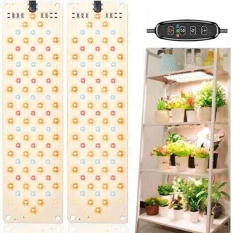 (2PCS) Lampe de plante LED, lumière de plante, 540 LED lumière de plante élèvent le spectre complet de la lumière pour les plantes d'intérieur avec minuterie, 10 types de luminosité