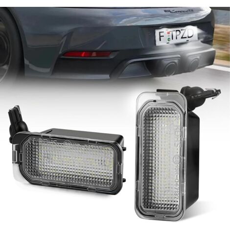 2pcs LED Éclairage Plaque d'immatriculation Compatible for Ford Fiesta, Focus, C-Max, S-Max, Jaguar XJ, XF, Galaxy 12-30V 18SMD 6500K Lumière Blanche, Sans Erreur CAN
